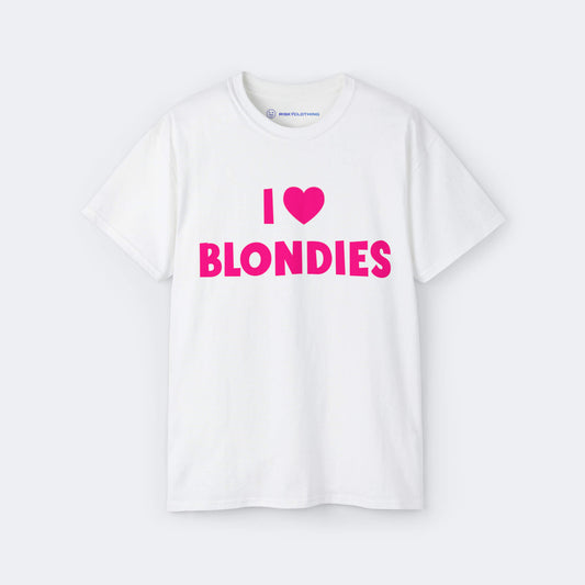I Love Blondies T-Shirt lustiges Shirt mit Farbe Weiß Unisex